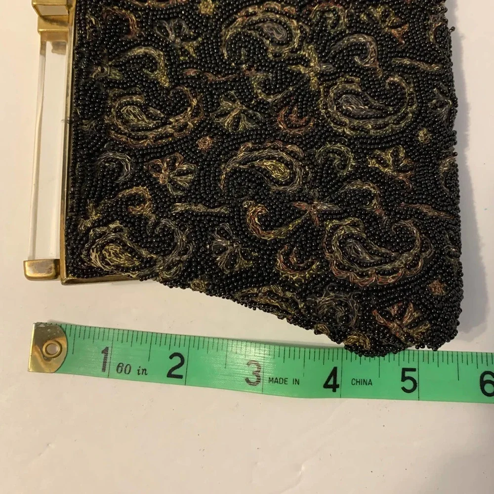 JOSEF Vintage 30's/40's Hand‎ Beaded Paisley Clutch